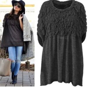 CAbi Waverly Poncho, EUC, Charcoal Gray